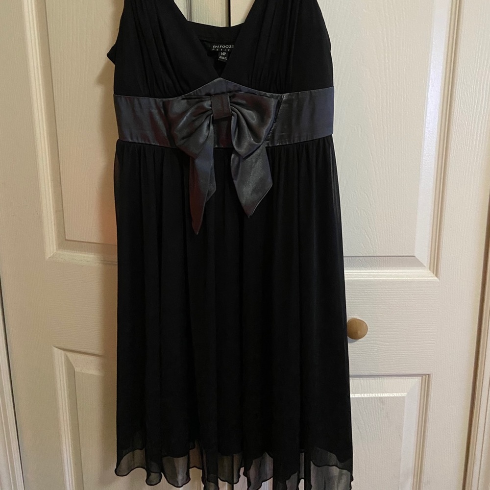 Black mini cocktail dress size 14P